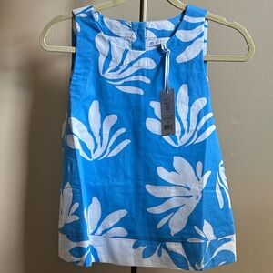 NWT Southern Tide Boat Blue Simone Leafy Luxe Tank